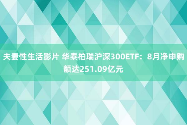 夫妻性生活影片 华泰柏瑞沪深300ETF：8月净申购额达251.09亿元
