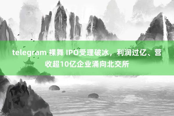 telegram 裸舞 IPO受理破冰，利润过亿、营收超10亿企业涌向北交所
