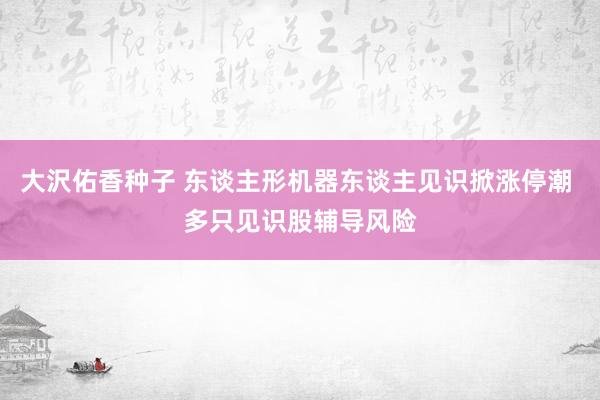 大沢佑香种子 东谈主形机器东谈主见识掀涨停潮 多只见识股辅导风险