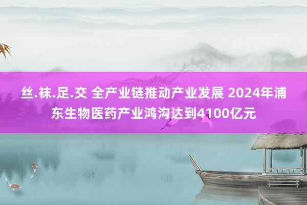 丝.袜.足.交 全产业链推动产业发展 2024年浦东生物医药产业鸿沟达到4100亿元