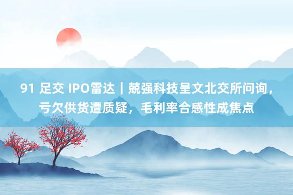 91 足交 IPO雷达｜兢强科技呈文北交所问询，亏欠供货遭质疑，毛利率合感性成焦点